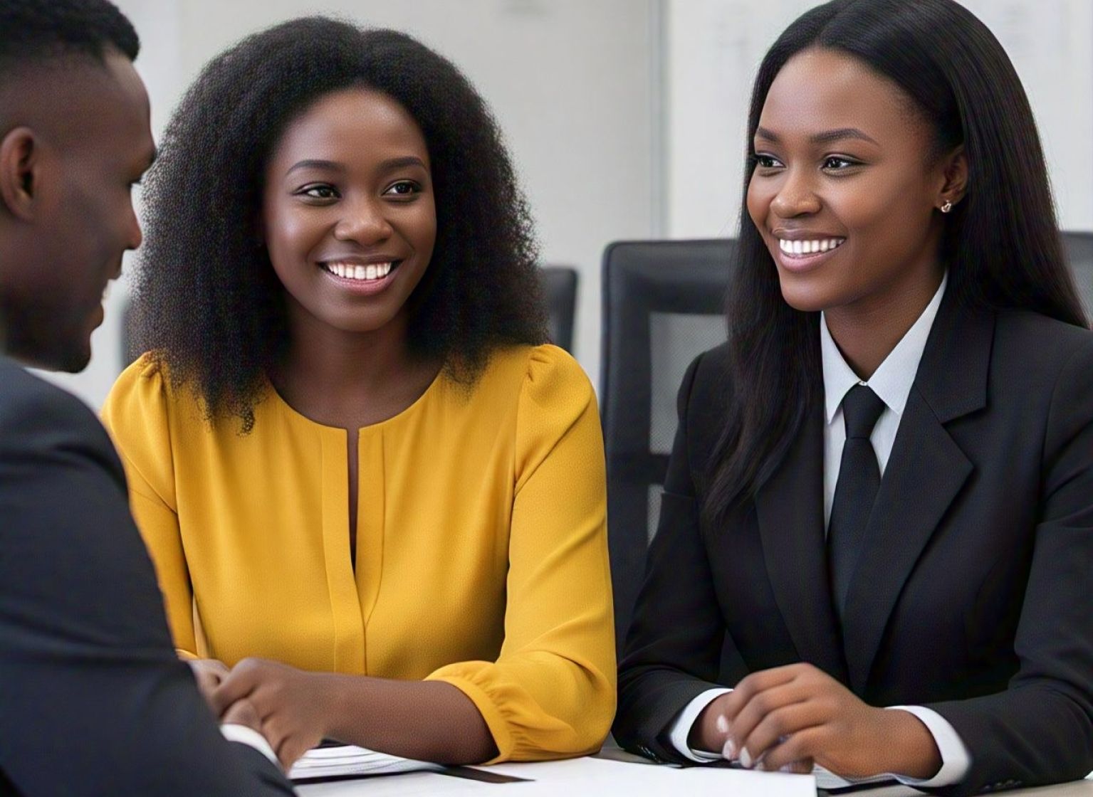 Team members smiling